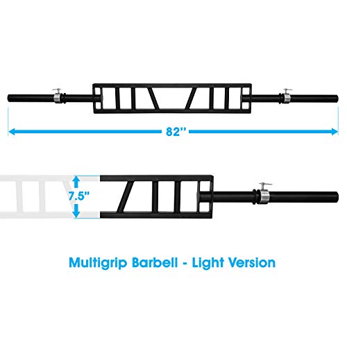 Multi Grip Barbell & Cable Attachment with 2 Collars D9130