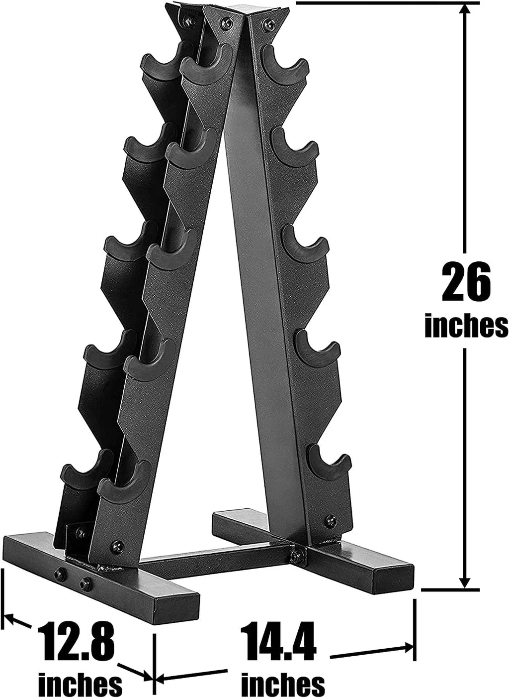 5-25 Lb. Rubber Coated Hex Dumbbell Set with Storage Rack L87259