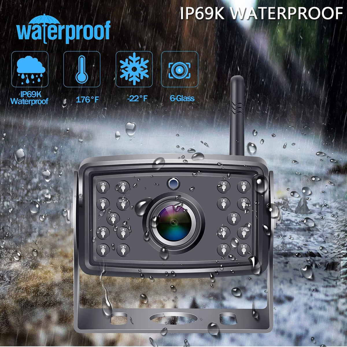 HD 1080P 7'' Monitor Bluetooth Backup Camera Kit W14749