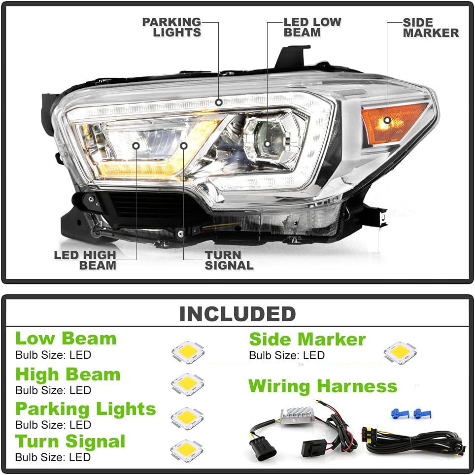 Chrome LED Projector Headlights C272