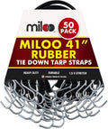 50 Pack 41" EPDM Rubber Tarp Straps with Crimped Hooks O150676