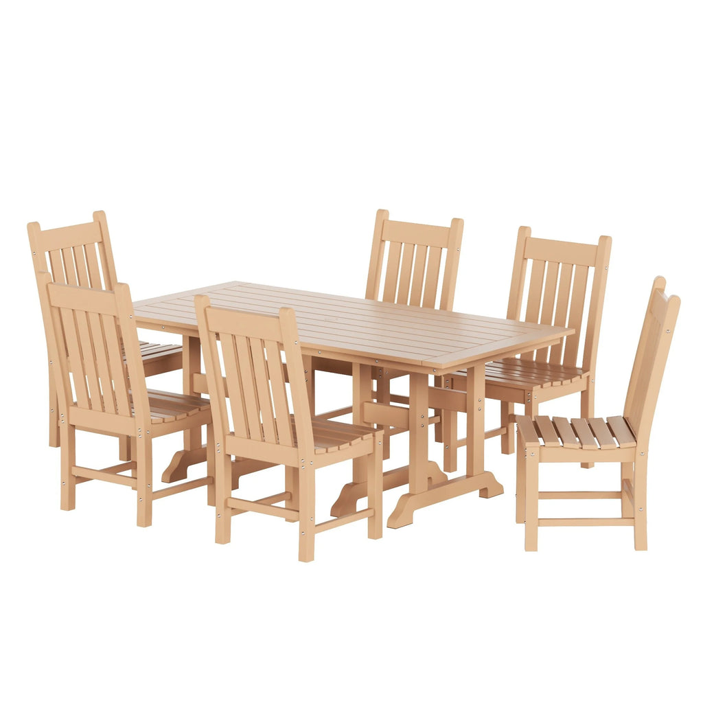 7-Piece Rectangular All Weather Outdoor Dining Set H958