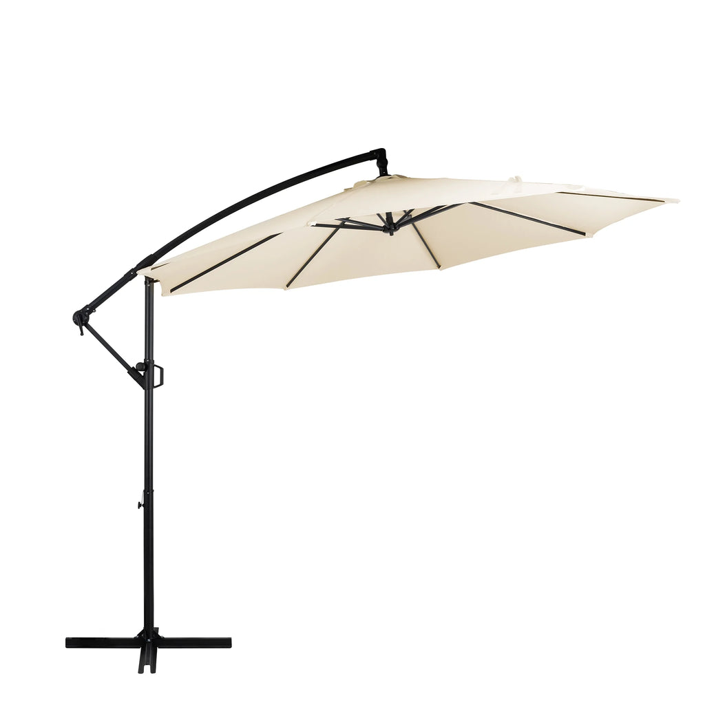 Dark Gray Offset Cantilever Umbrella with Cross Base Y860109