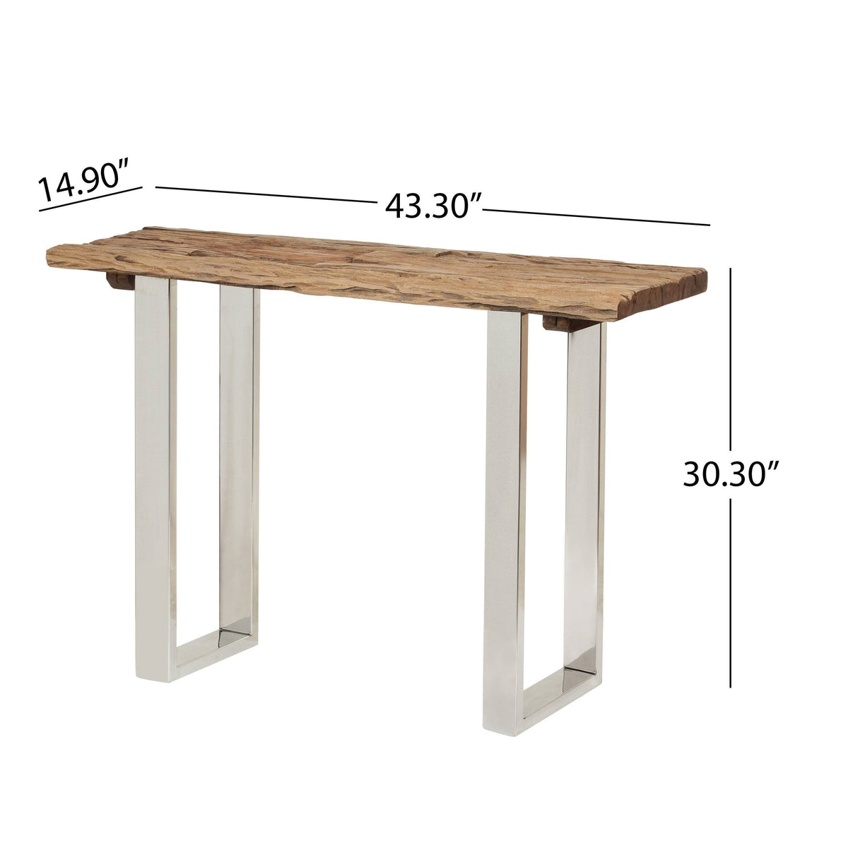 Natural Wood and Iron Console Table T8121