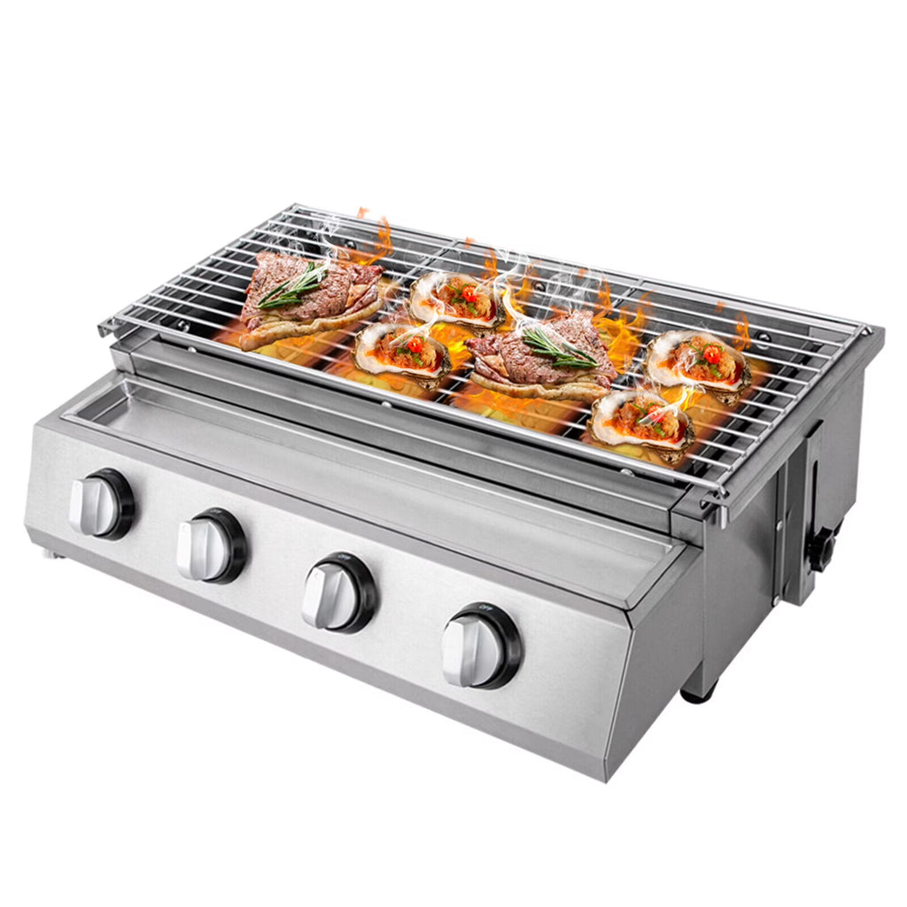 4-Burner Portable Propane Gas Grill with Steel Hood K771468