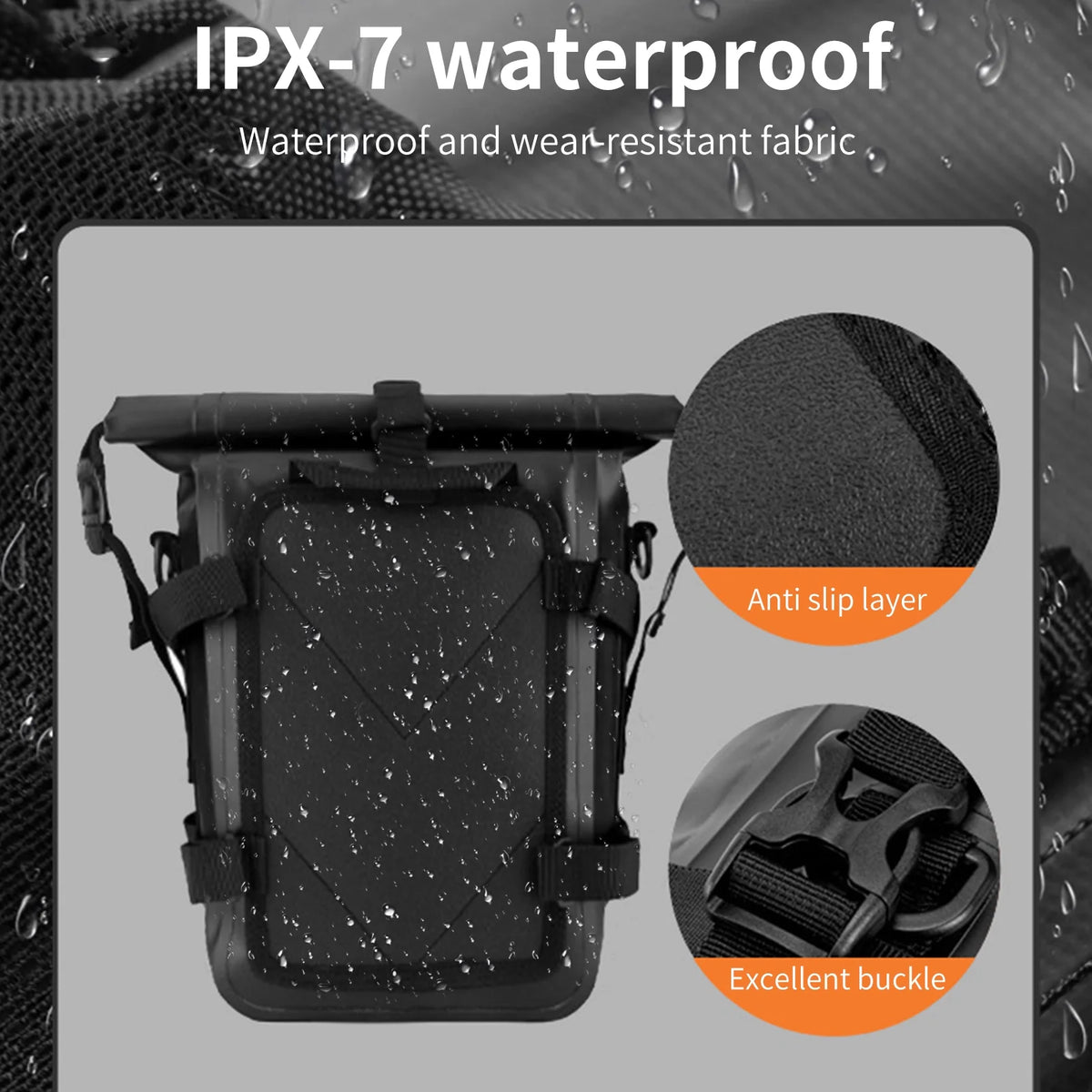 Motorcycle Frame Bag Motorbike Side Bag Full Waterproof 8L A14746