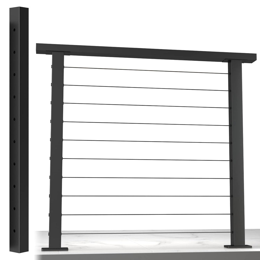 Black Powder Coated Aluminum Post Pack of 2 L65565