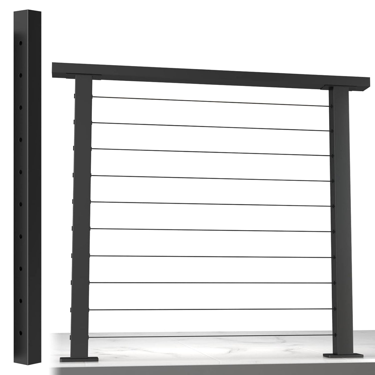 Black Powder Coated Aluminum Post Pack of 2 L65565