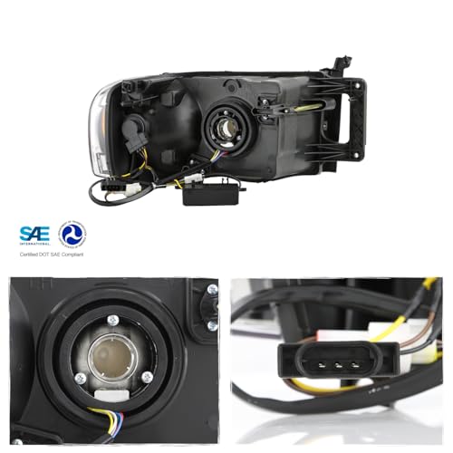 Black Headlight Pair with LED U9607