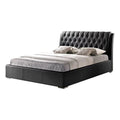 Black Faux Leather Tufted Queen Platform Bed J3387