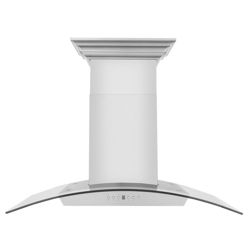 36 in. 400 CFM Ducted Wall Mount Range Hood in Stainless Steel and Glass U5868