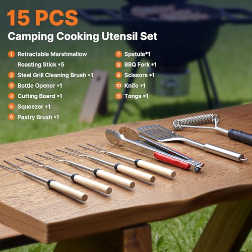 Camping Cooking Utensil Set with Organizer Case Q848378