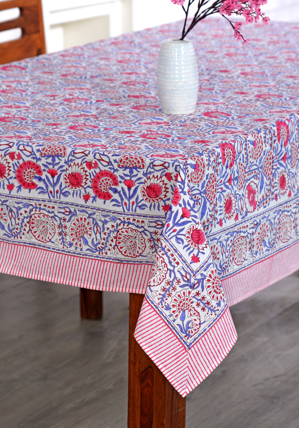 100% Cotton Hand Block Print Tablecloth 60" x 60" V902