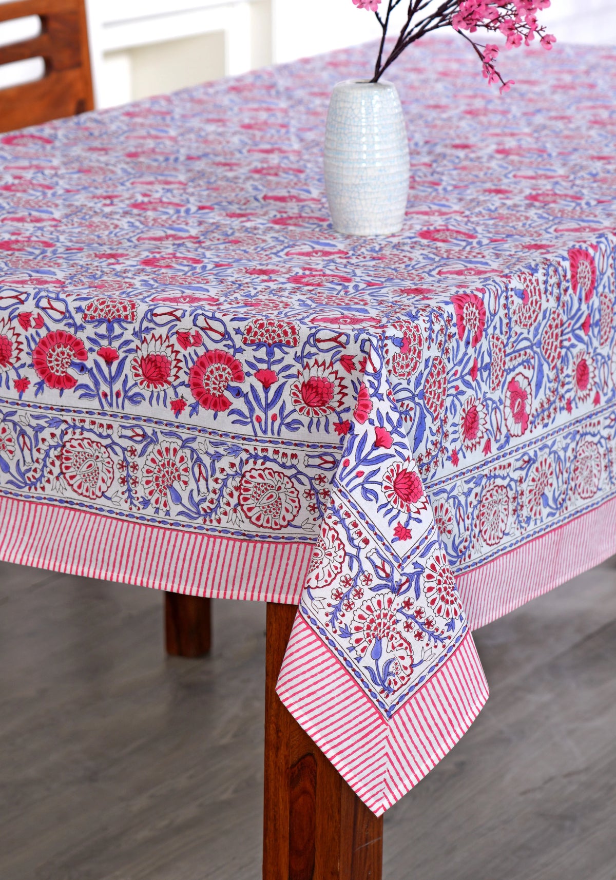 100% Cotton Hand Block Print Tablecloth 60" x 60" V902