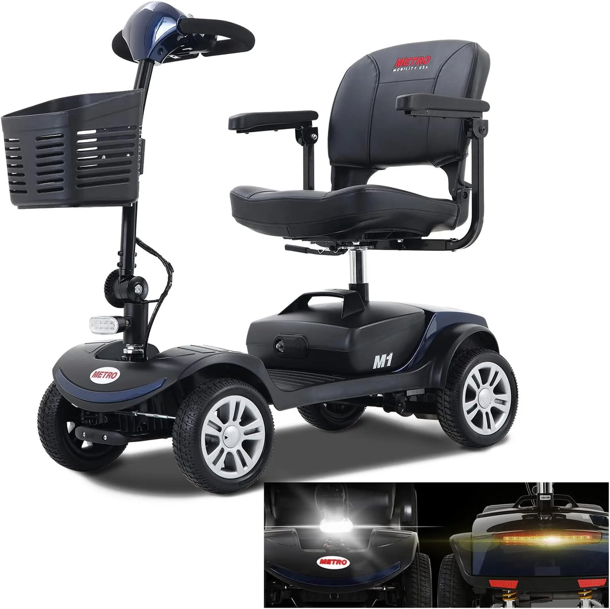 Blue Foldable 4 Wheel Mobility Scooter Z916478