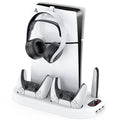 PS5 Slim Stand with Cooling Fan and Charging Station White O25784