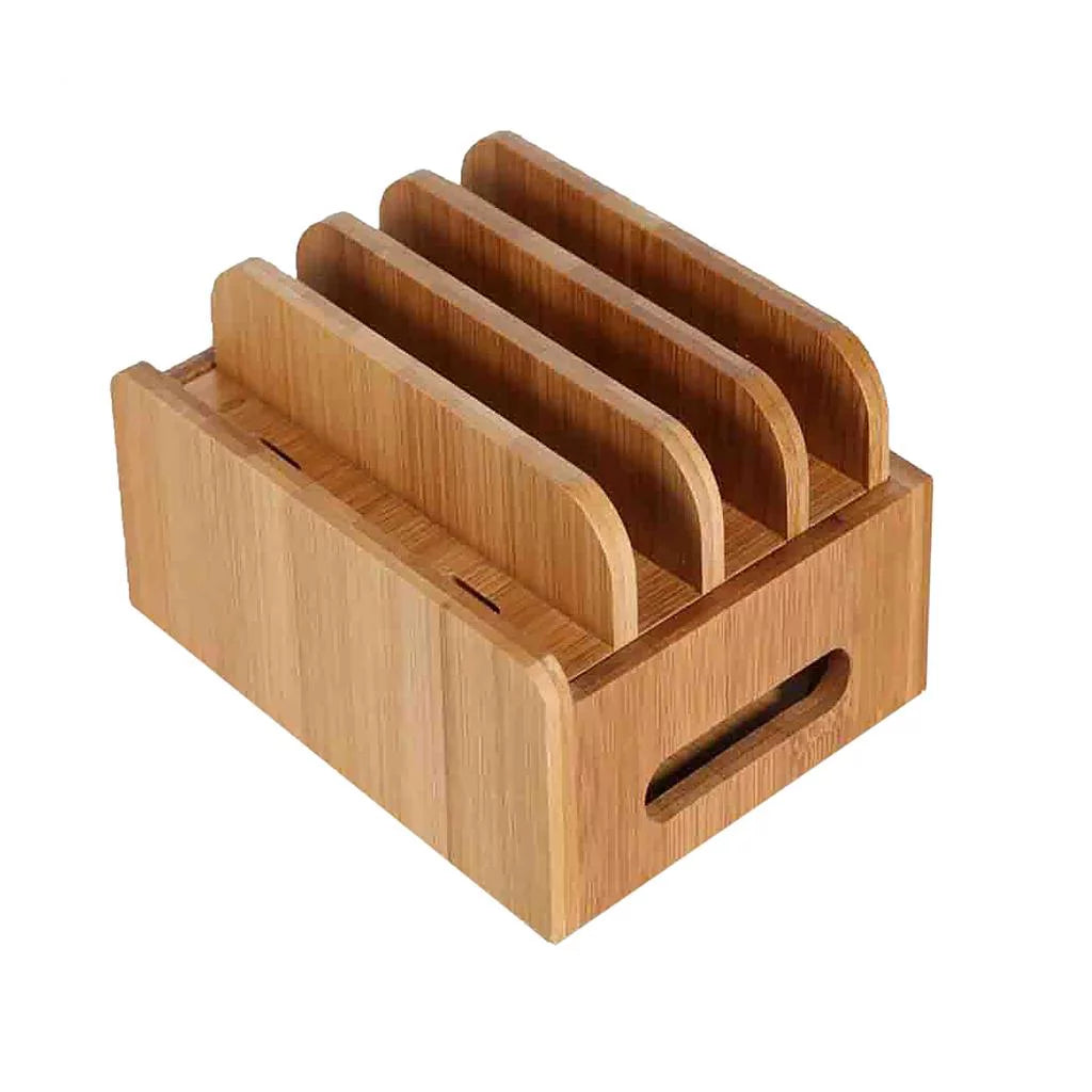 4 Slots Bamboo Charging Station & Organizer W19377