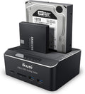 SATA to USB 3.0 Dual Bay Hard Drive Dock with SD TF Card Reader and Offline Clone Function W753847