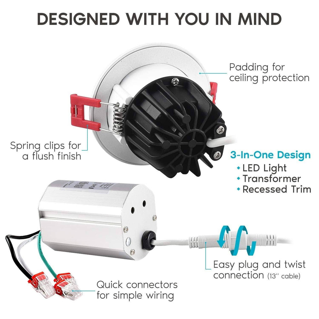 4-Pack Integrated LED Recessed Light Kit S7515