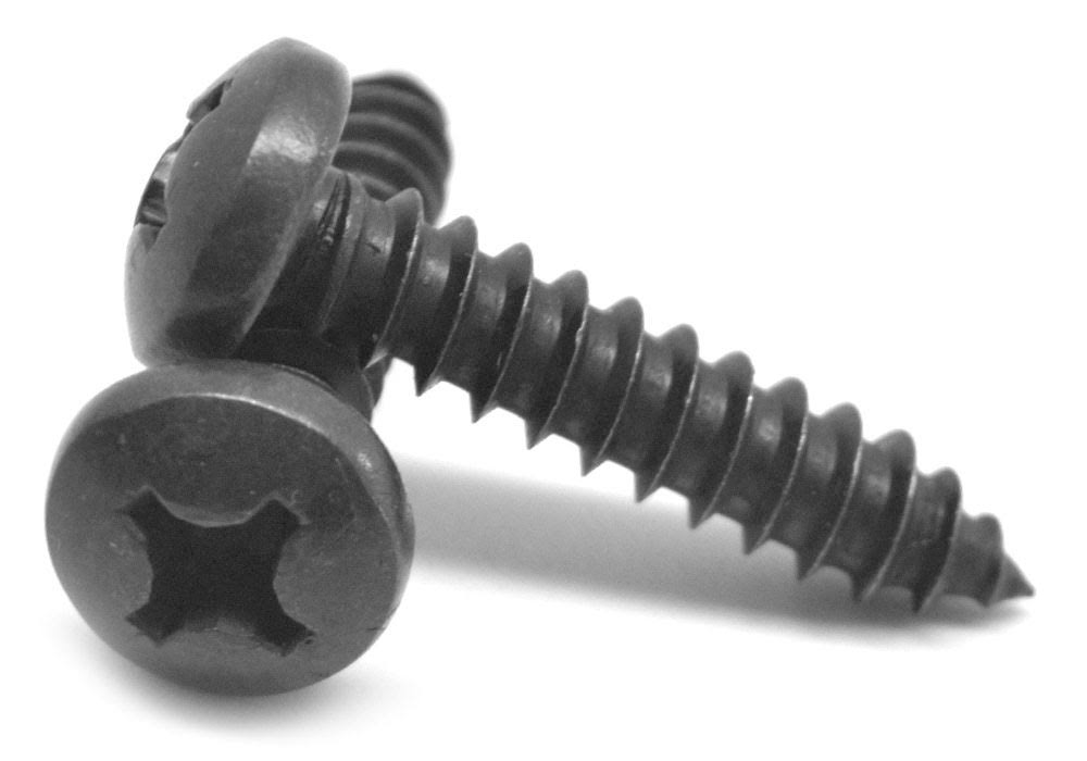 #8-18 x 1 3/4 Sheet Metal Screw Phillips Pan Head Black Oxide S7873