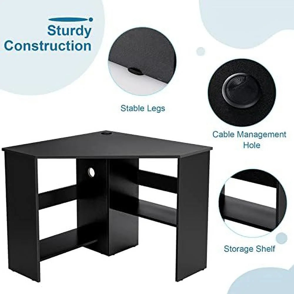 Corner Desk with Shelves I905