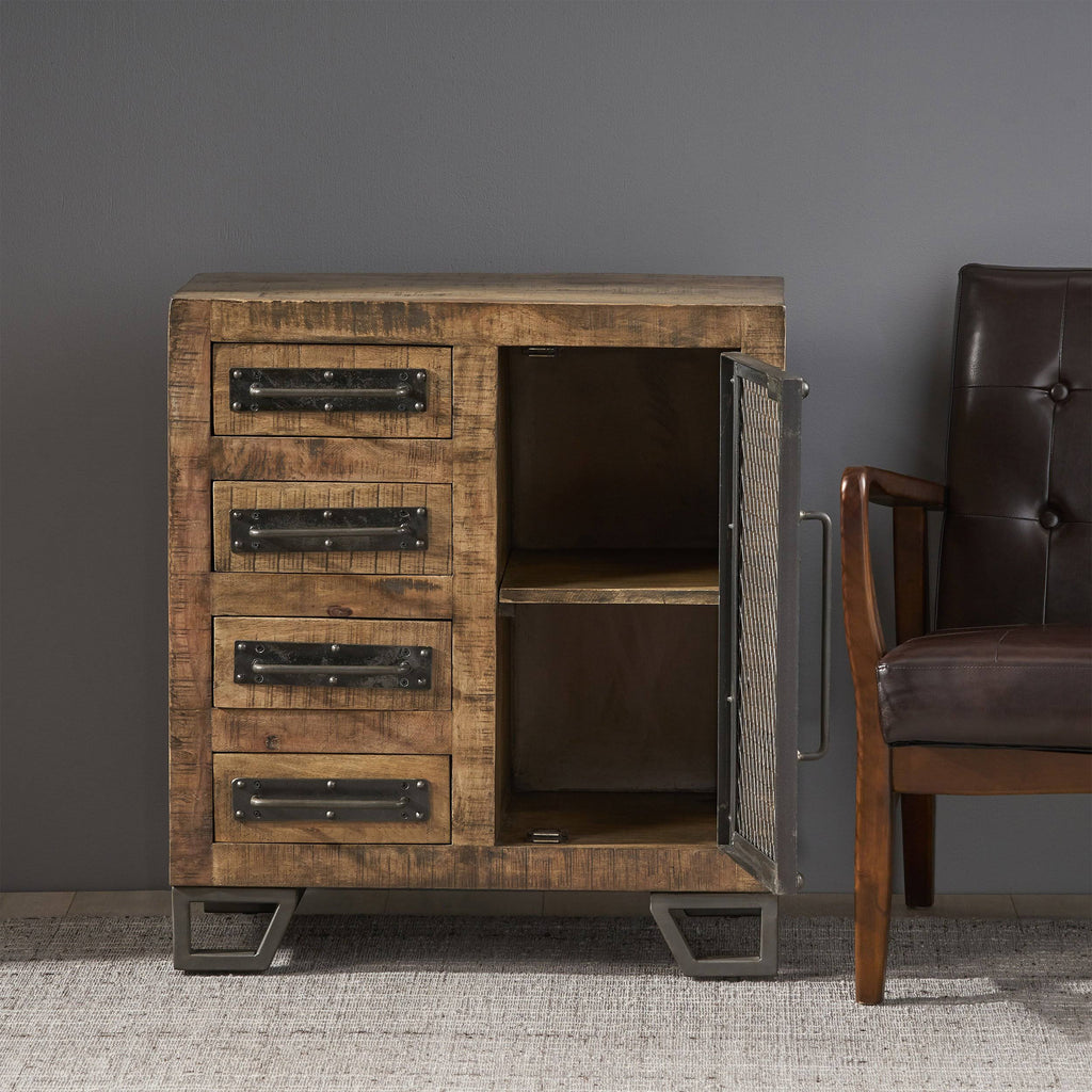 Mango Wood Cabinet with 4 Drawers Z488831