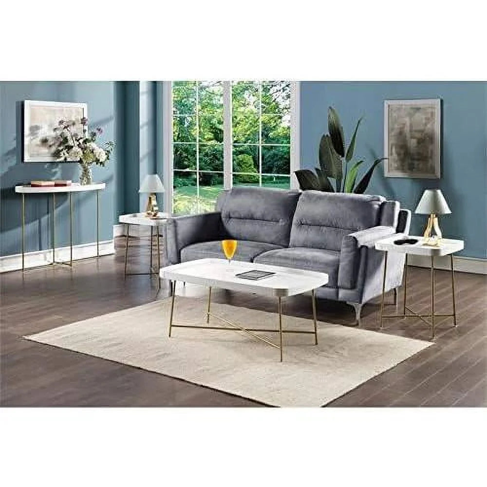 White Wood Coffee Table with X Legs R8258