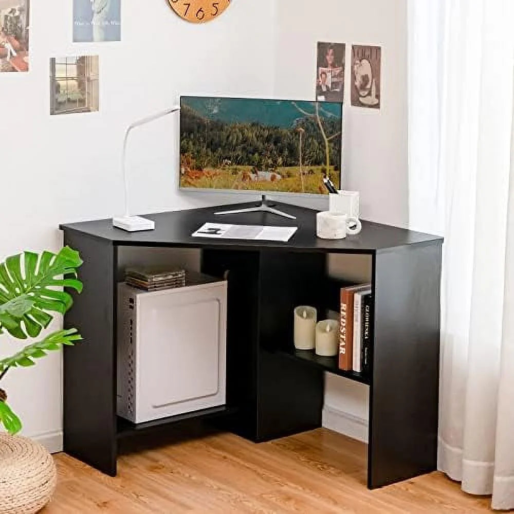 Corner Desk with Shelves I905