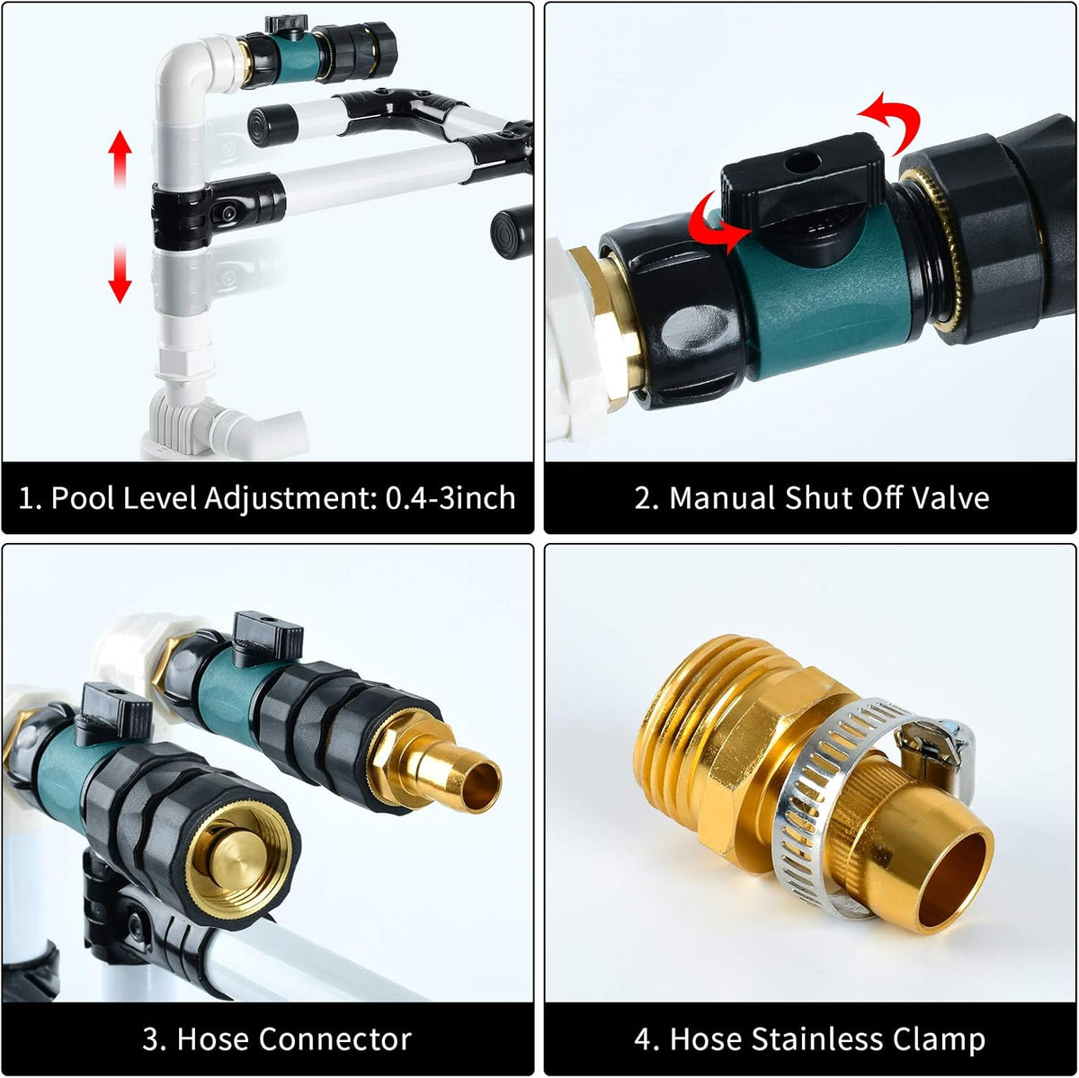 Pool Water Leveler with 3/4'' Hose Connector, Pack of 2 S1359