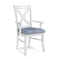 Sand Performance Solid Cross Back Arm Chair L61582