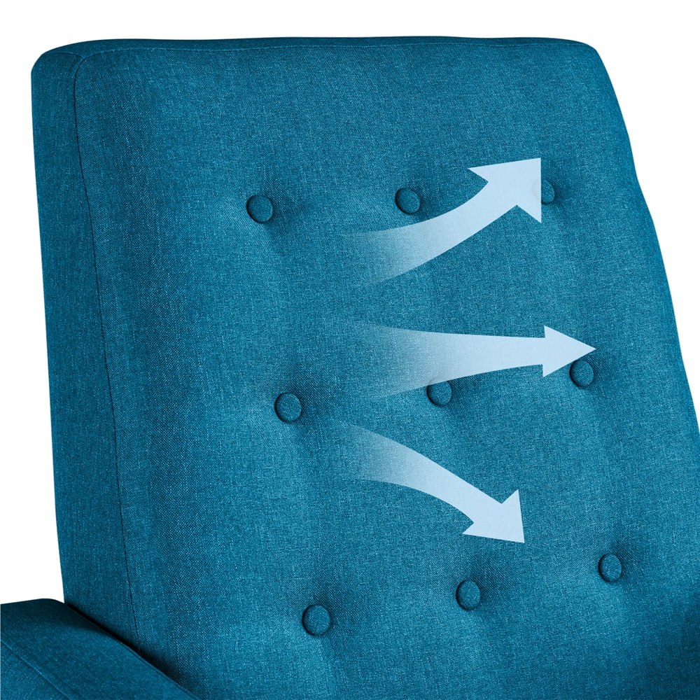 2PCS Blue Fabric Recliner Chair Q23477