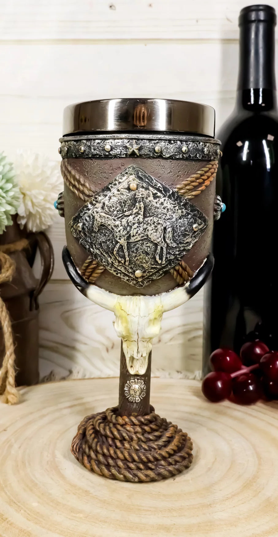 Bison Steer Skull Wine Goblet Chalice K3400