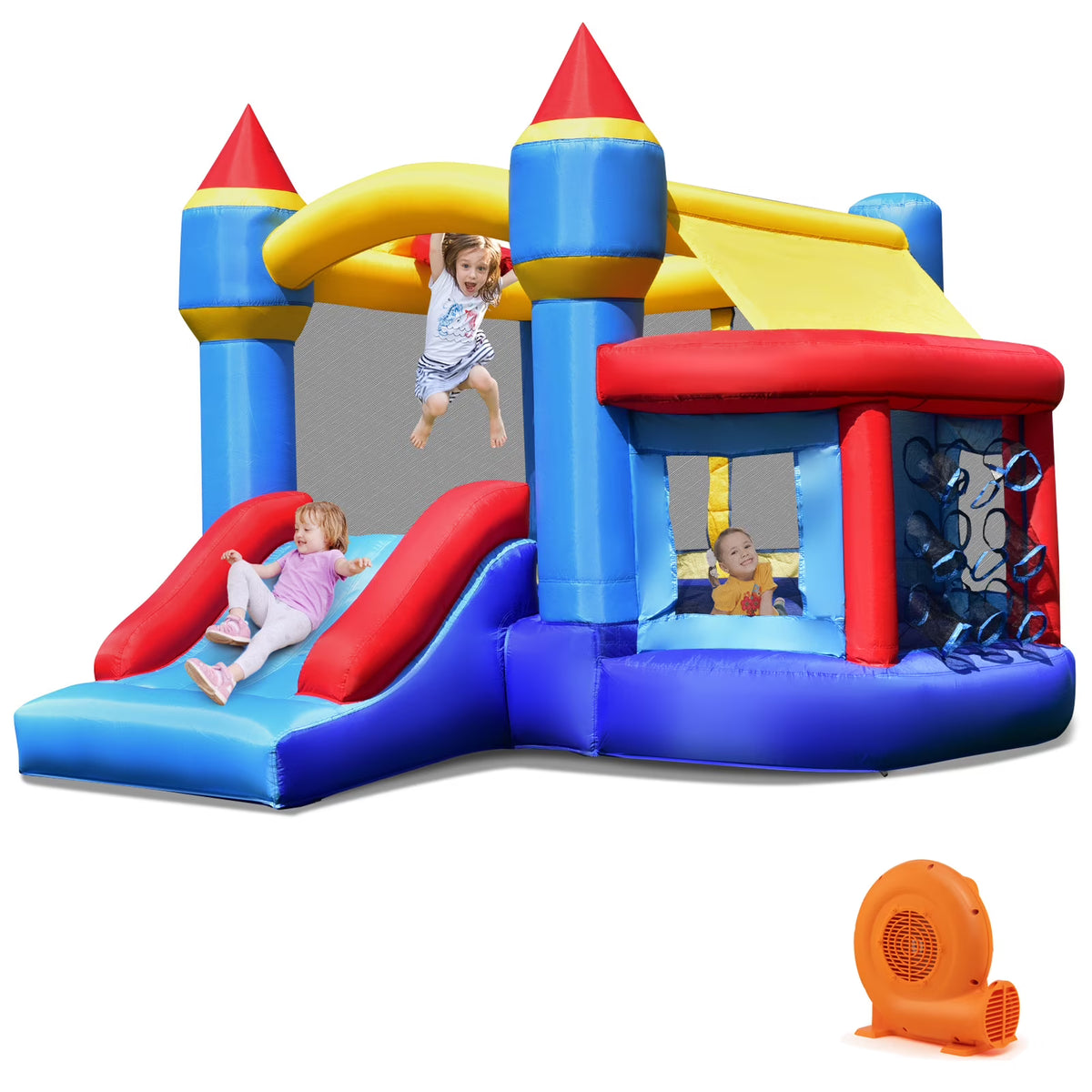 Inflatable Bounce House Castle Slide Bouncer with Basketball Hoop K4029