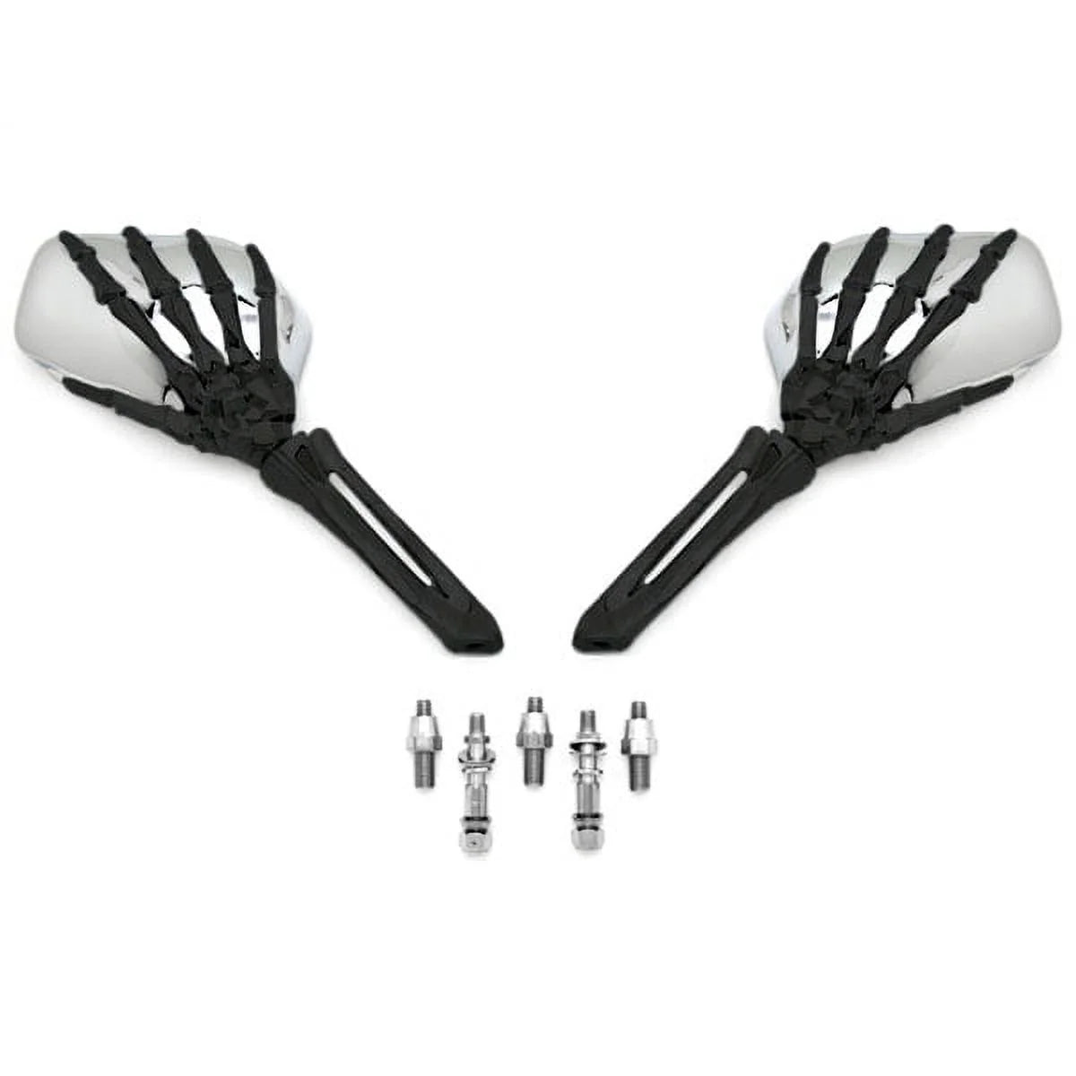 Black/Chrome Skeleton Hand Motorcycle Mirrors N5416