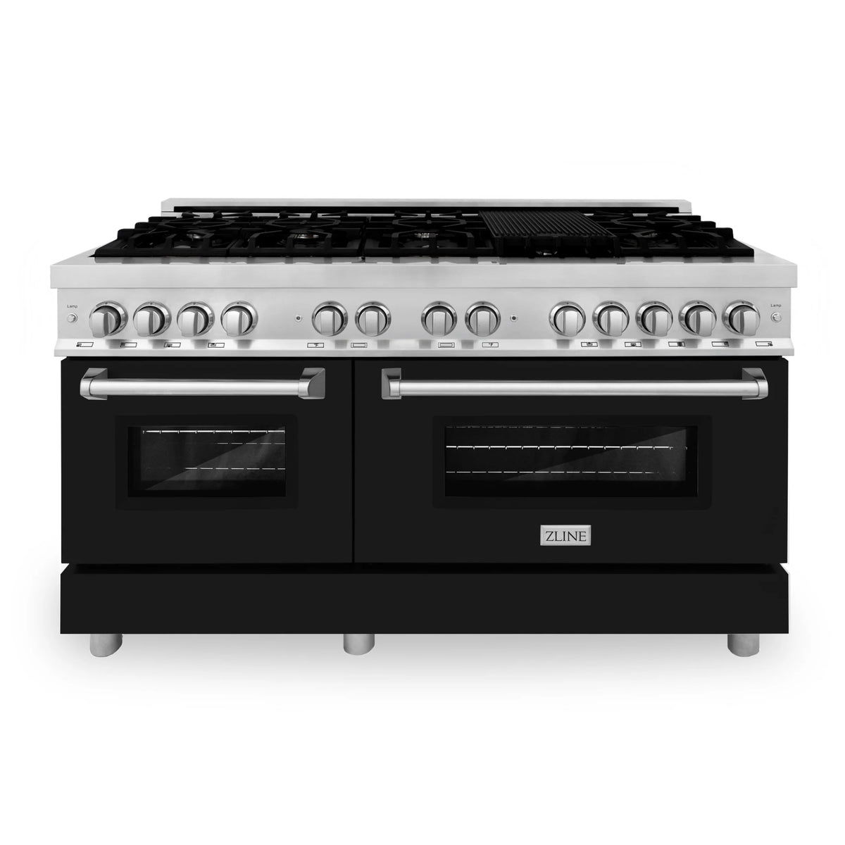 60 In. Dual Fuel Range with Black Matte Door P3824
