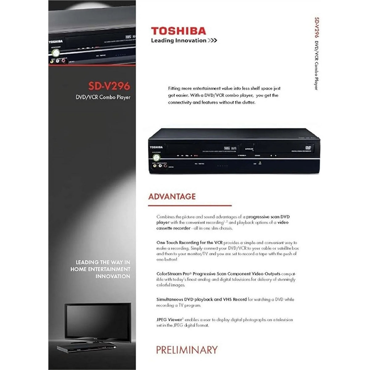 Black DVD & VCR Combo U78911