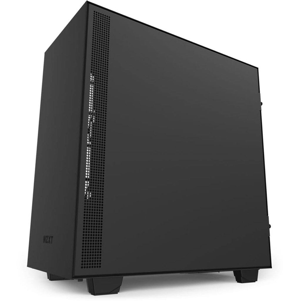 Matte Black/Red Compact Mid-Tower Case with Tempered Glass A51320