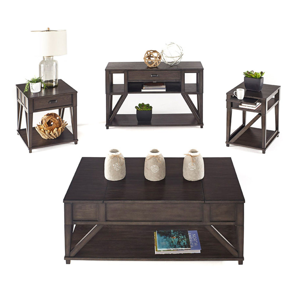 Wood Sofa Console Table in Midnight Oak Brown I197983