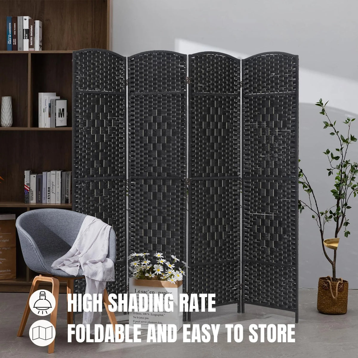 4 Panel 6Ft Folding Privacy Room Divider S787153