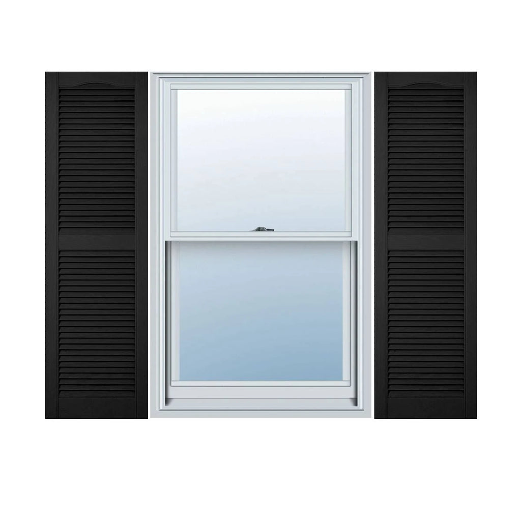 Black Vinyl Open Louver Shutters V1424
