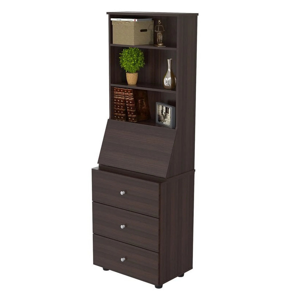 Espresso Reversible Computer Desk & Bookcase Set Q9320