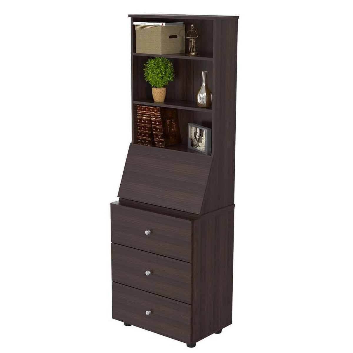 Espresso Reversible Computer Desk & Bookcase Set Q9320