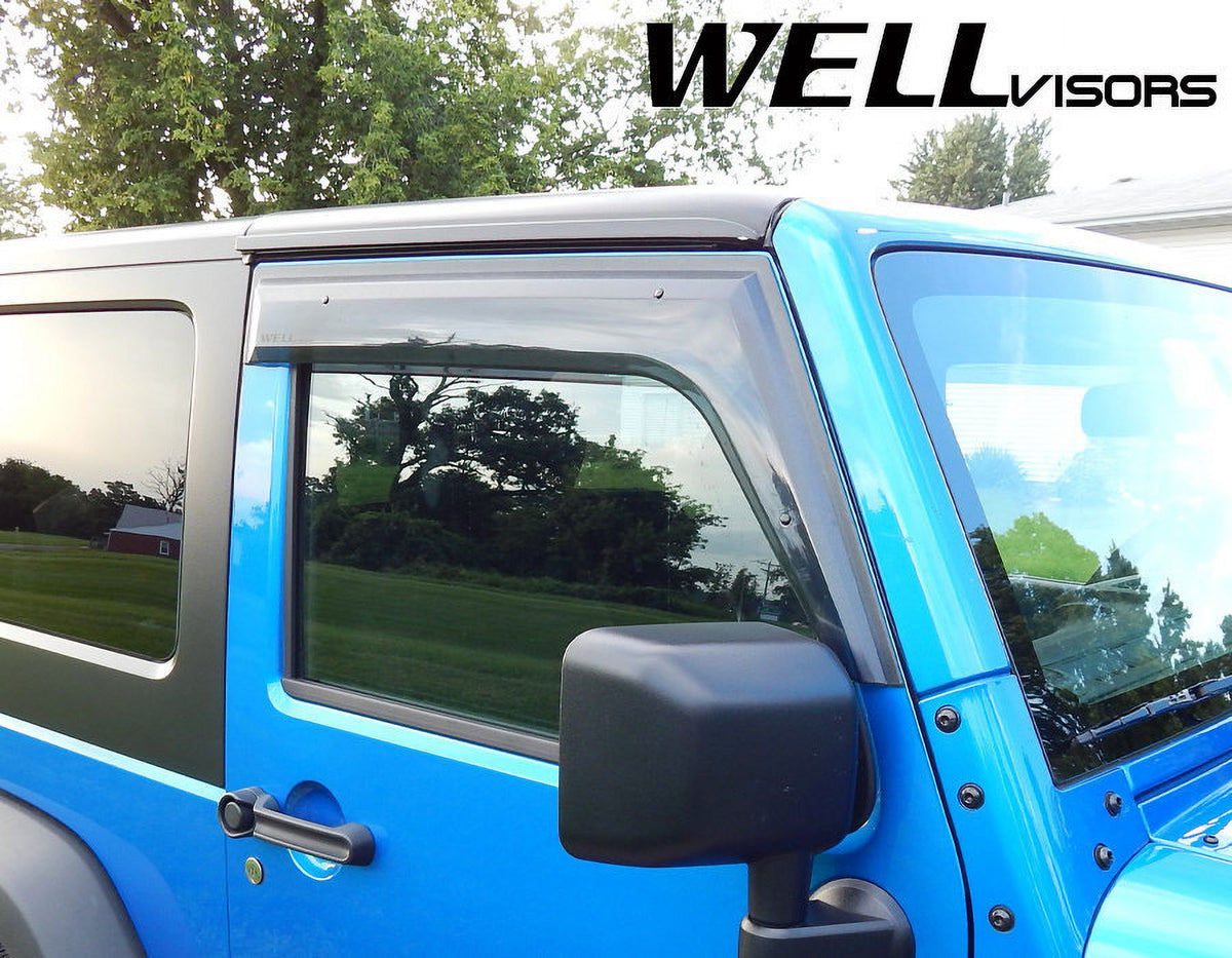 Side Window Visors Rain Guards for Jeep Wrangler JK 2 Door C693