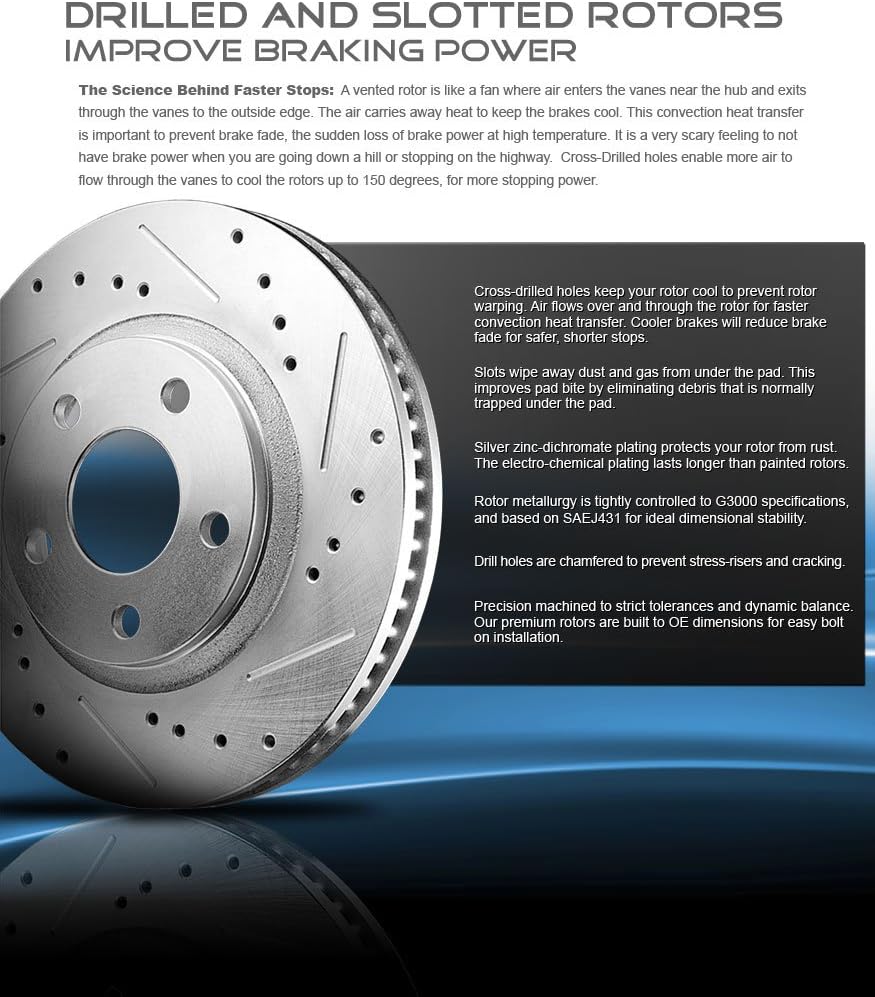 6 Lug Rotors + Ceramic Brake Pads + Hardware H694795