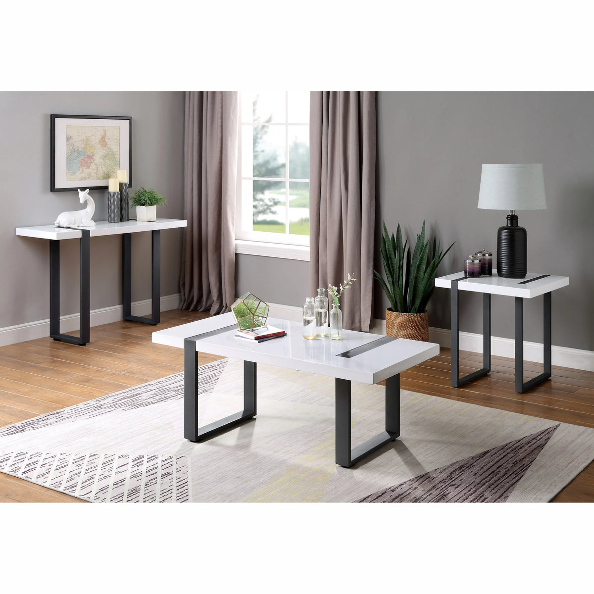 White Metal Coffee Table Y848
