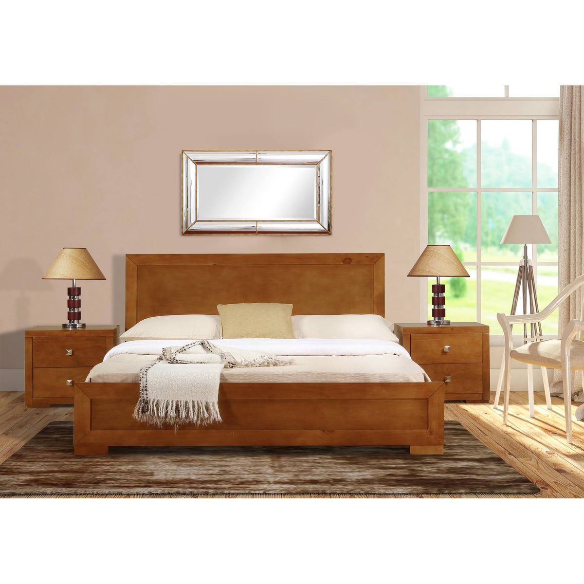 King Wooden Platform Bed M293