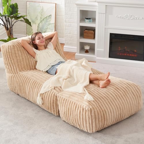 Big Bean Bag Lounger Chair with Memory Foam Filled U322944