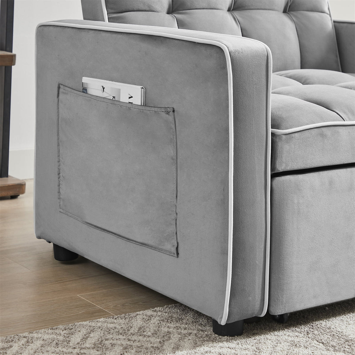 Velvet Convertible Chair Bed S52734