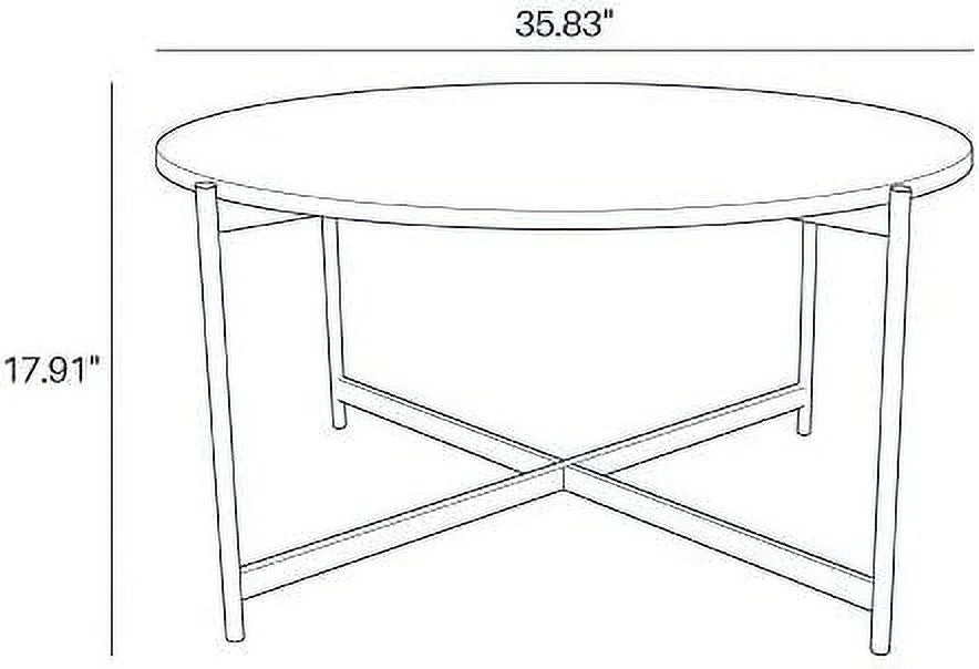 36 Inch Round Faux Marble Coffee Table O28011