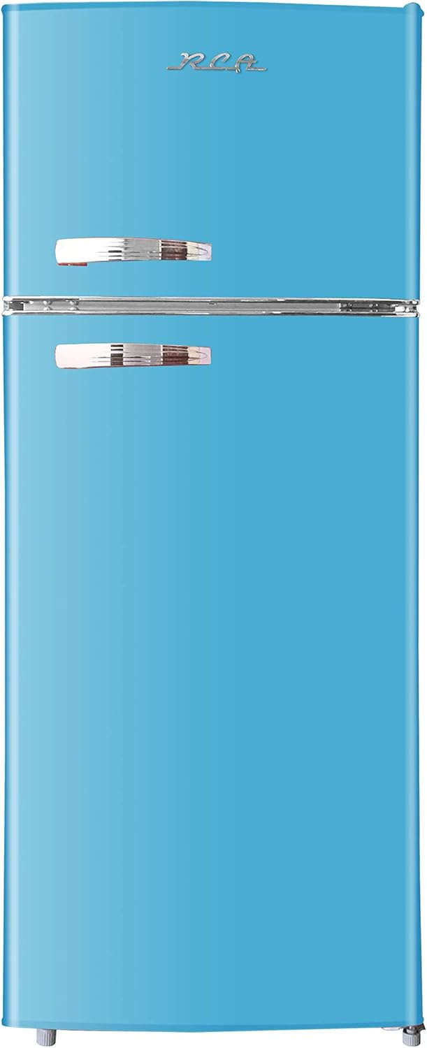 2 Door Apartment Size Refrigerator with Freezer, 7.5 cu. ft, Retro Black K18871